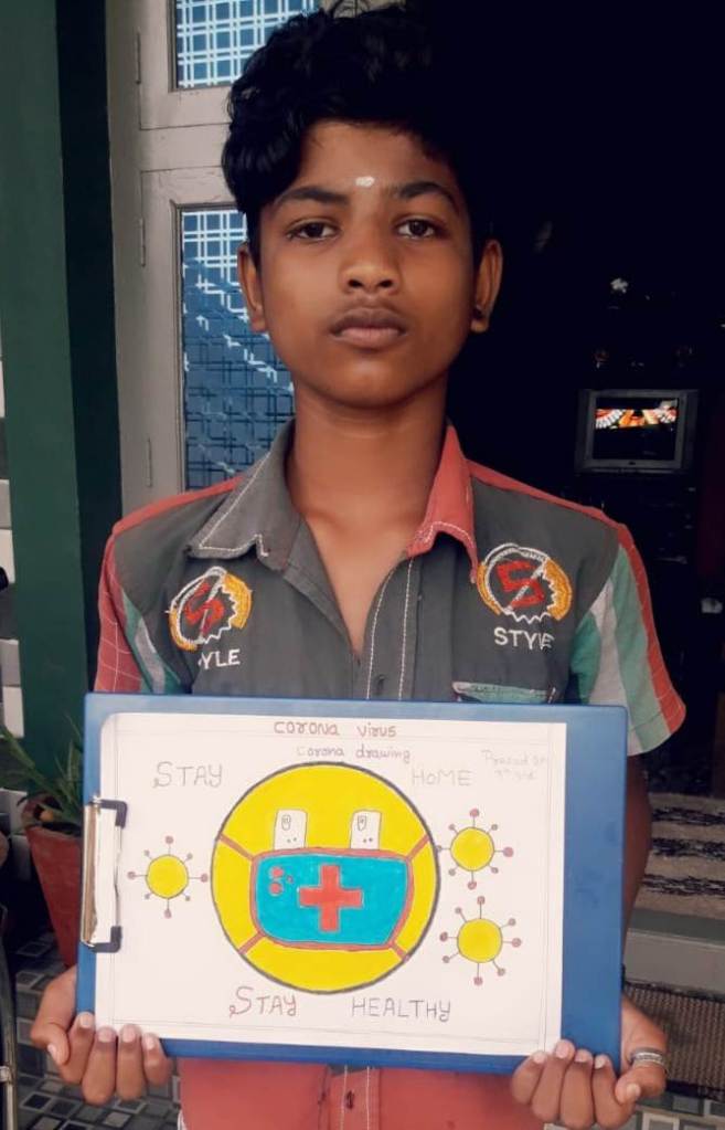 Drawing, Prasad BM, 14 years old, Mysore, Karnataka, India